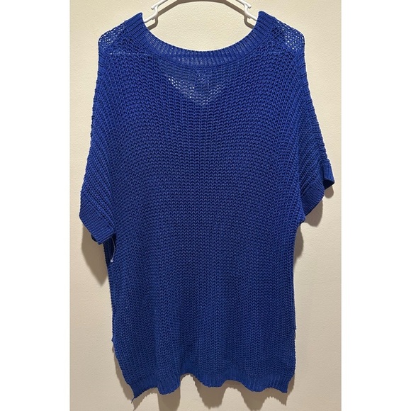 BiBi Women’s Royal Blue Oversized Flush Knit‎ Top Size Small - Picture 4 of 4